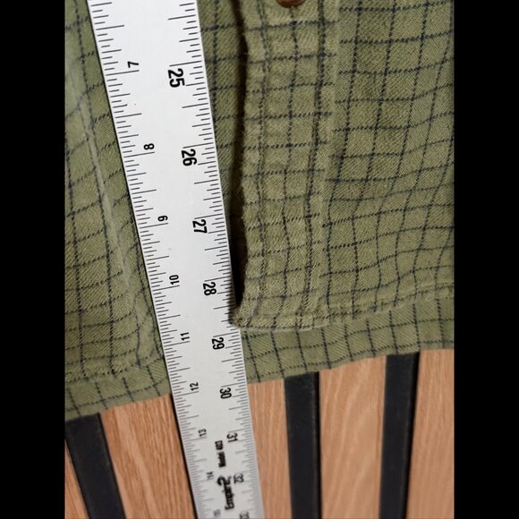 Marine Layer Shirt Large Men Green Blue Long Sleeve Check Print Pocket Button Up - Picture 4 of 8